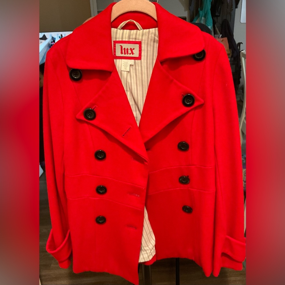 LUX Red Pea Coat